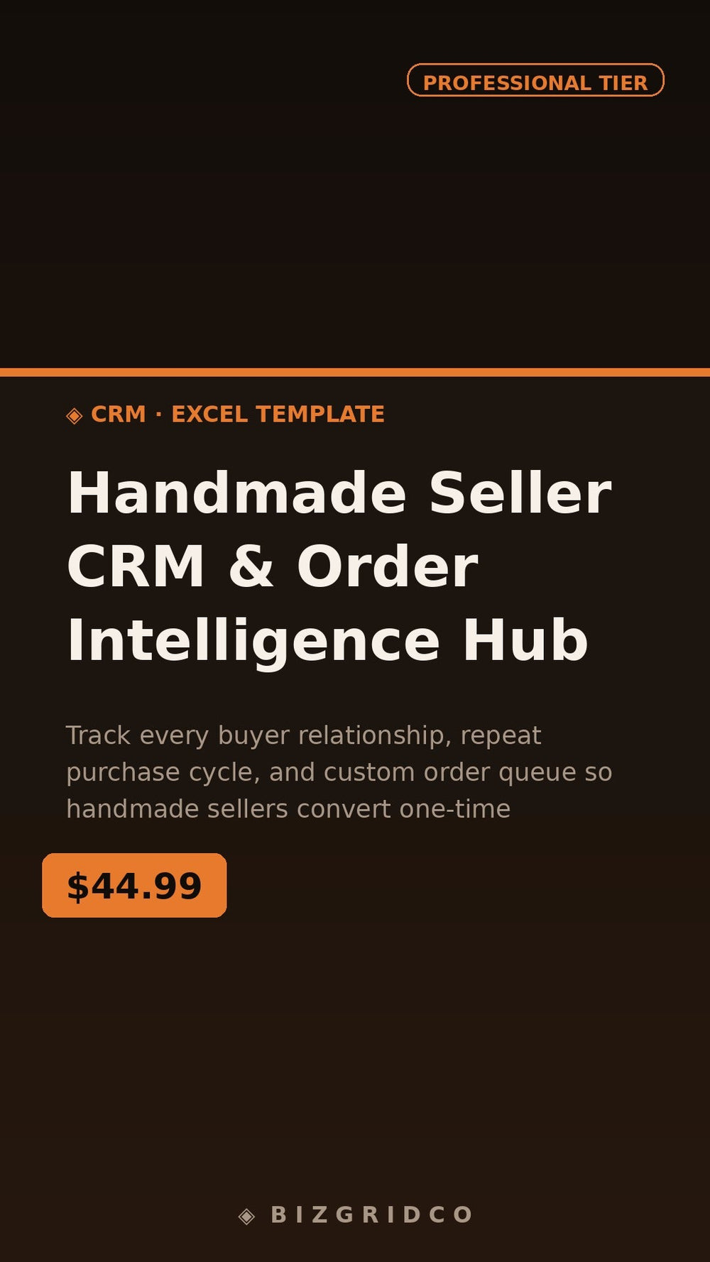 Handmade Seller CRM & Order Intelligence Hub | Custom Order Tracker | Repeat Buyer System - BizGridCo.