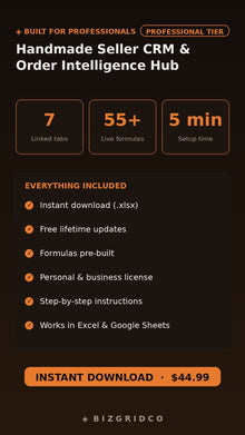 Handmade Seller CRM & Order Intelligence Hub | Custom Order Tracker | Repeat Buyer System - BizGridCo.