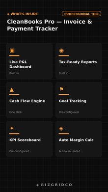 Invoice & Payment Tracker Spreadsheet | Cleaning Business Bookkeeping | Cash Flow Tracker | Small Business Finance Excel Google Sheets - BizGridCo.