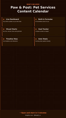 Pet Business Content Calendar | Social Media Planner for Dog Walkers Pet Sitters Groomers - BizGridCo.
