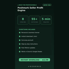 Poshmark Profit Tracker for Resellers | Net Profit Calculator with Fees, Shipping and Bundle Discounts - BizGridCo.