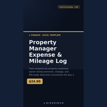 Property Manager Expense Tracker with Mileage Log | Multi-Property Bookkeeping and Owner Reimbursement Spreadsheet - BizGridCo.