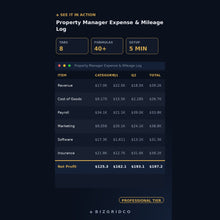 Property Manager Expense Tracker with Mileage Log | Multi-Property Bookkeeping and Owner Reimbursement Spreadsheet - BizGridCo.