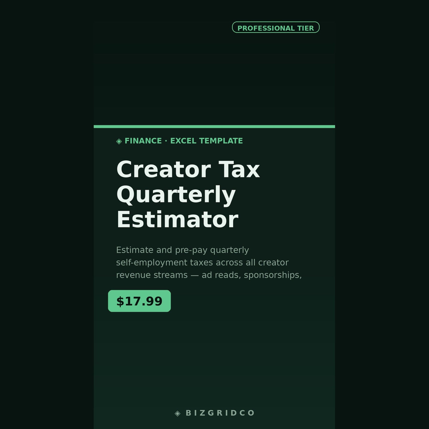 Quarterly Tax Estimator for Creators and Podcasters | Self-Employment Tax Calculator for YouTube & Multi-Income Earners - BizGridCo.