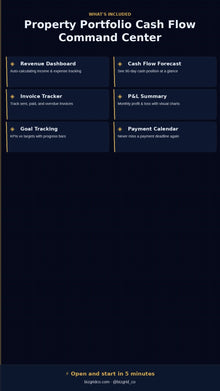 Rental Property Cash Flow Tracker Excel | Portfolio Budget & Rent Roll Dashboard for Landlords 2-20 Units - BizGridCo.