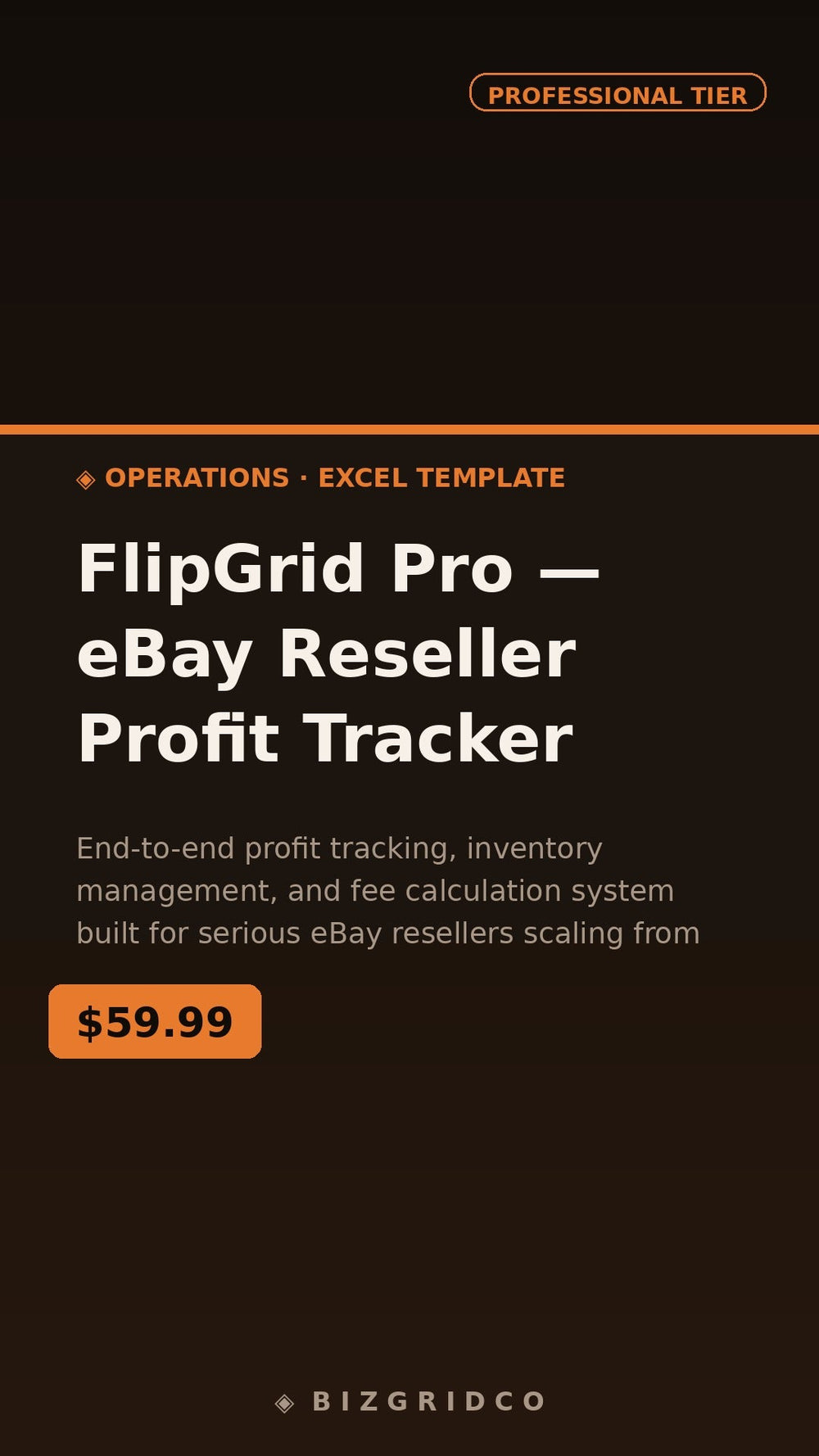 Reseller Spreadsheet eBay Profit Tracker | Inventory Tracker | Poshmark | Profit Tracker Google Sheets - BizGridCo.