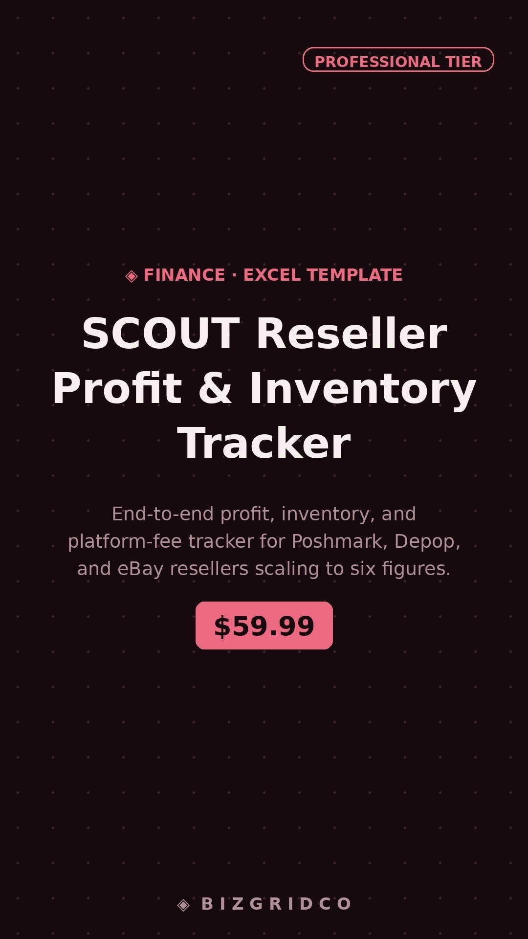 Reseller Spreadsheet Profit Tracker Inventory | Poshmark Depop eBay | Profit and Loss Google Sheets - BizGridCo.