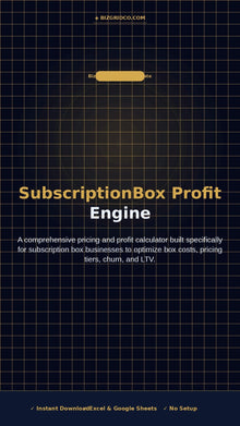 Subscription Box Profit Calculator Excel Template Pricing Churn LTV Tracker Small Business Finance - BizGridCo.