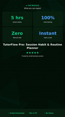 Tutor Session Planner Excel Template | Weekly Habit Tracker for Tutoring Business Student Scheduling - BizGridCo.