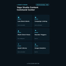 Yoga Studio Content Planner | Social Media and Email Marketing Spreadsheet for Studio Owners with Class Scheduling - BizGridCo.